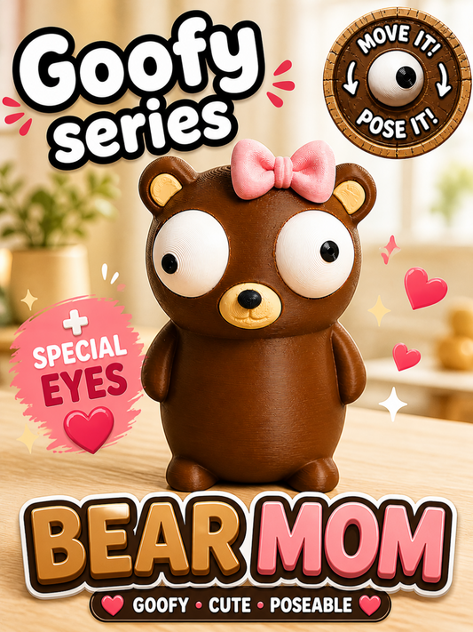 BacxnzPrints 3D Printed Goofy Characters Bear Mom