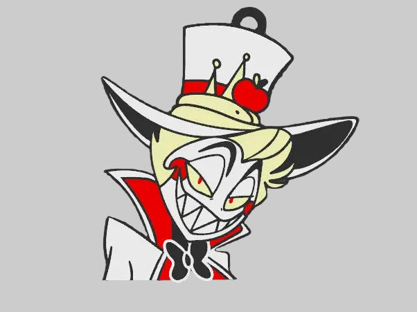 BacxnzPrints 3D Printed Pop Culture & Various Keychains Hazbin Hotel (Lucifer Morningstar)