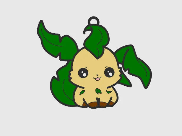 BacxnzPrints 3D Printed Pop Culture & Various Keychains Chibi Leafeon