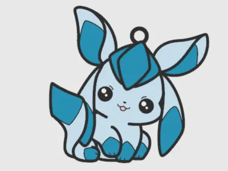 BacxnzPrints 3D Printed Pop Culture & Various Keychains Chibi Glaceon
