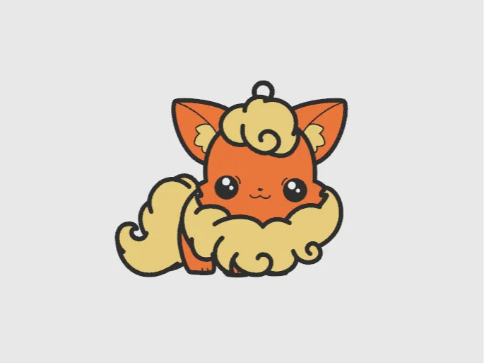 BacxnzPrints 3D Printed Pop Culture & Various Keychains Chibi Flareon