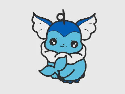 BacxnzPrints 3D Printed Pop Culture & Various Keychains Chibi Vaporeon