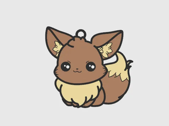 BacxnzPrints 3D Printed Pop Culture & Various Keychains Chibi Evee