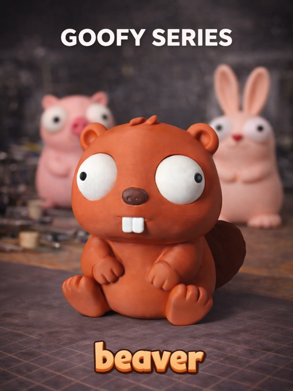 BacxnzPrints 3D Printed Goofy Characters Beaver