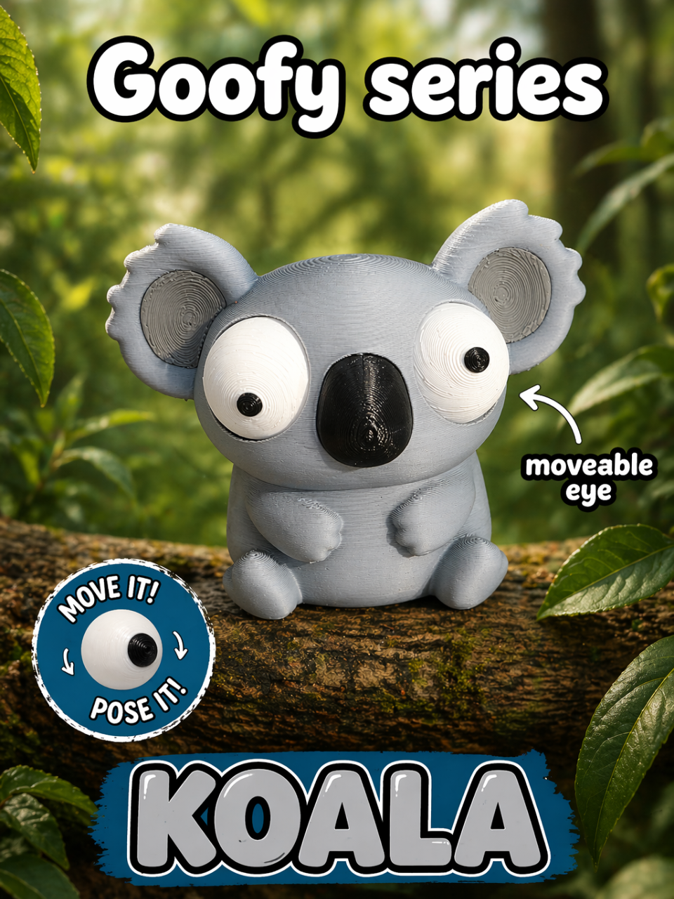 BacxnzPrints 3D Printed Goofy Characters Koala