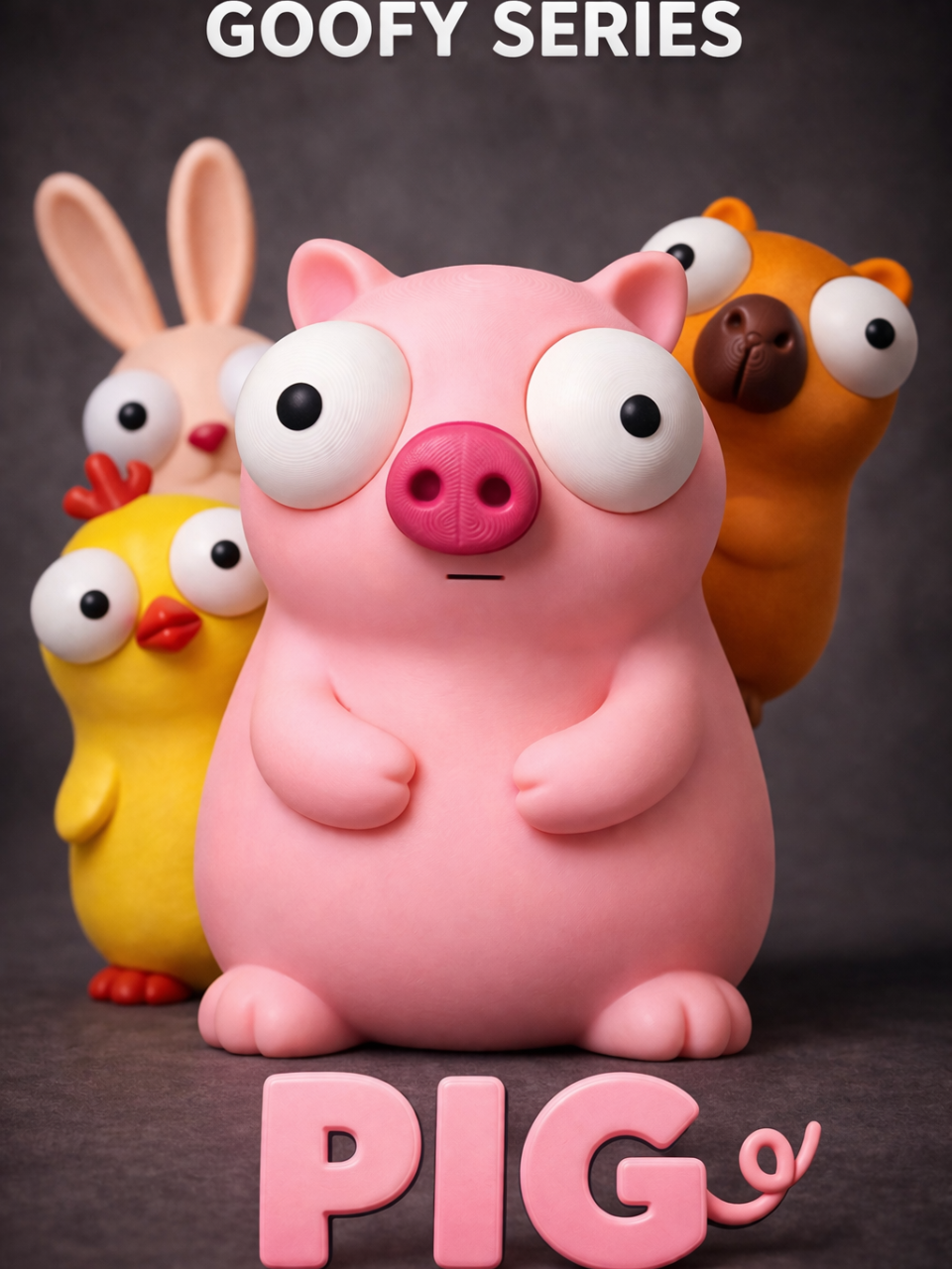 BacxnzPrints 3D Printed Goofy Characters Pig