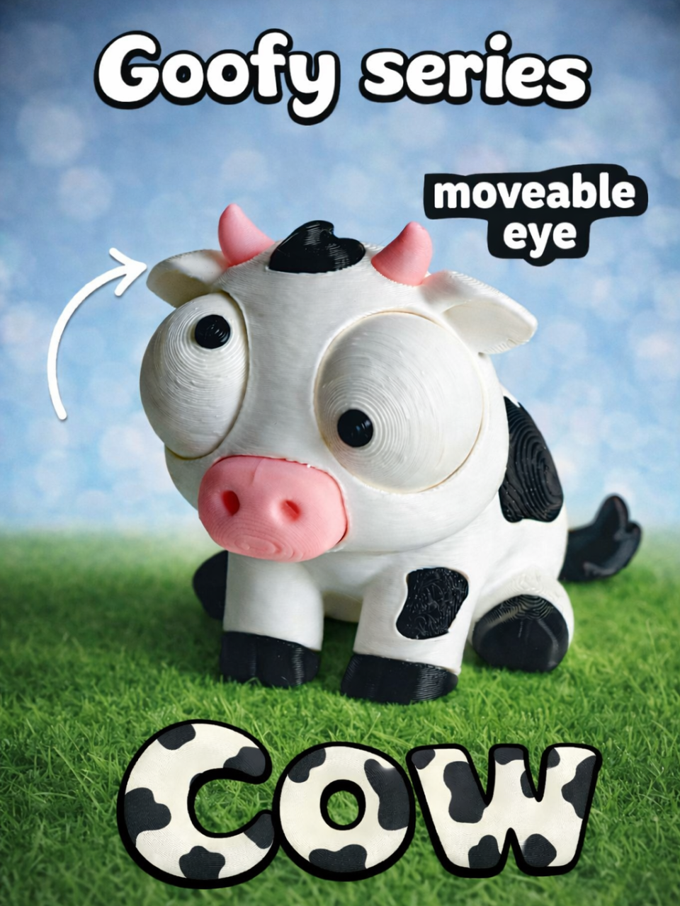 BacxnzPrints 3D Printed Goofy Characters Cow