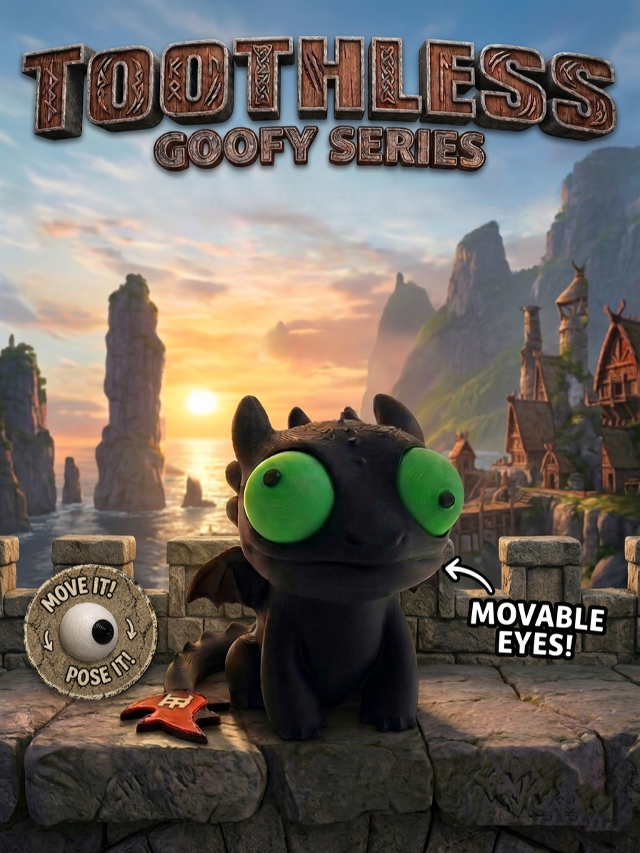 BacxnzPrints 3D Printed Goofy Characters Toothless