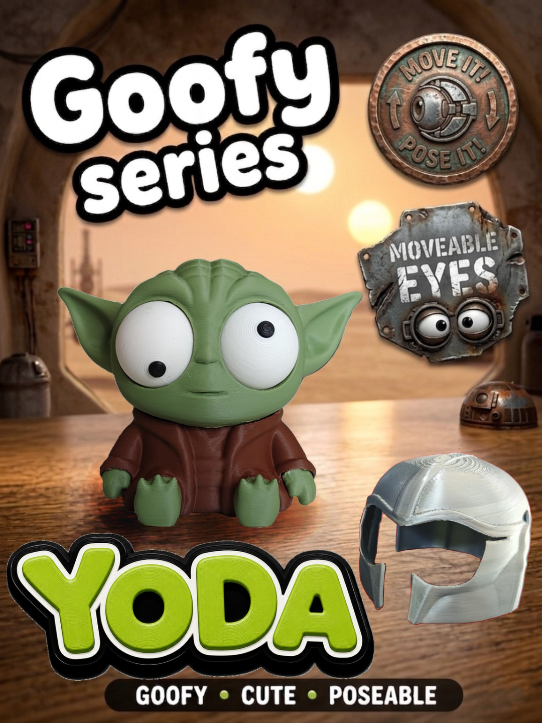 BacxnzPrints 3D Printed Goofy Characters Yoda