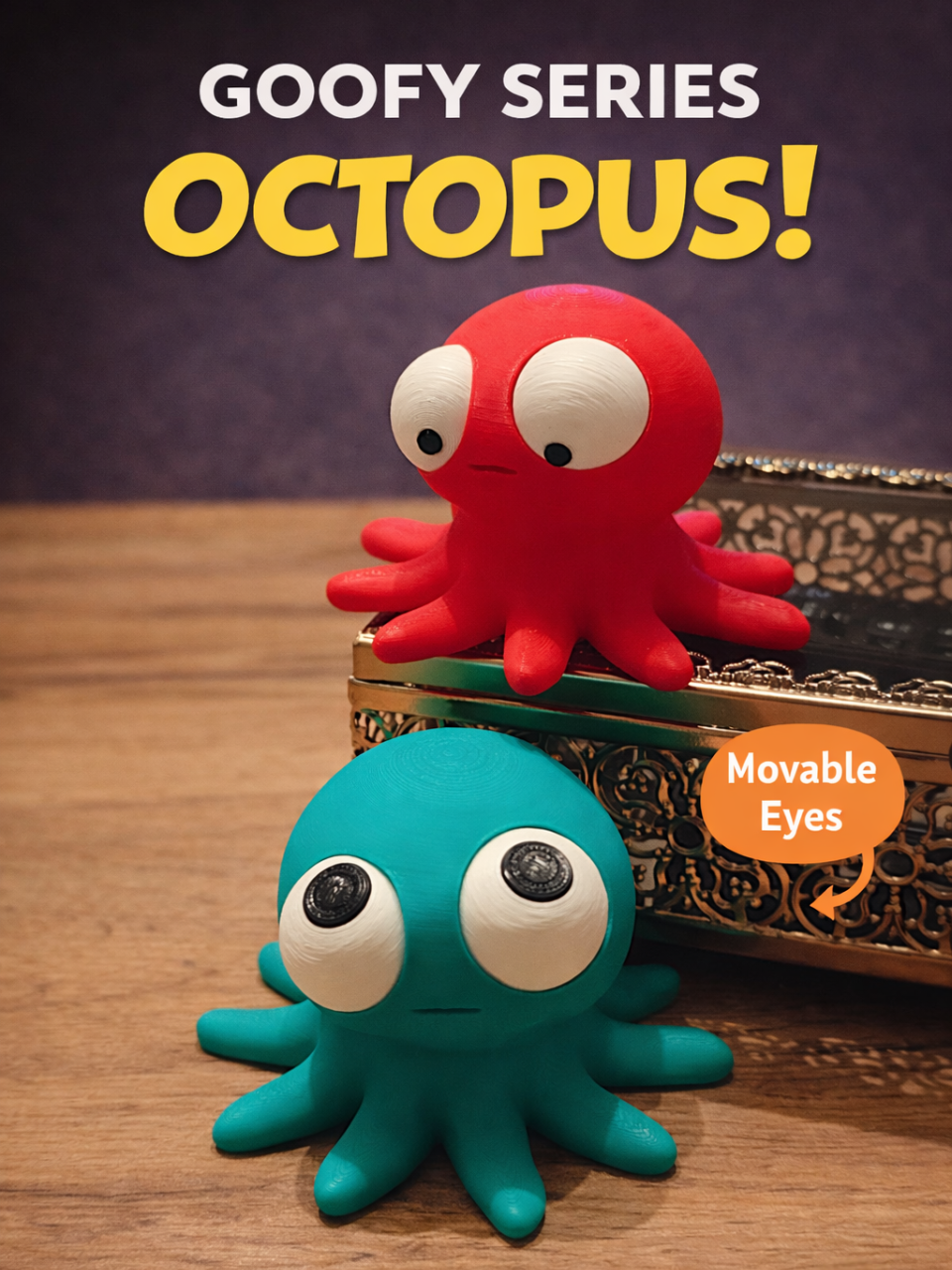 BacxnzPrints 3D Printed Goofy Characters Octopus