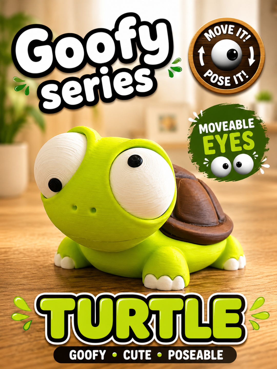 BacxnzPrints 3D Printed Goofy Characters Turtle