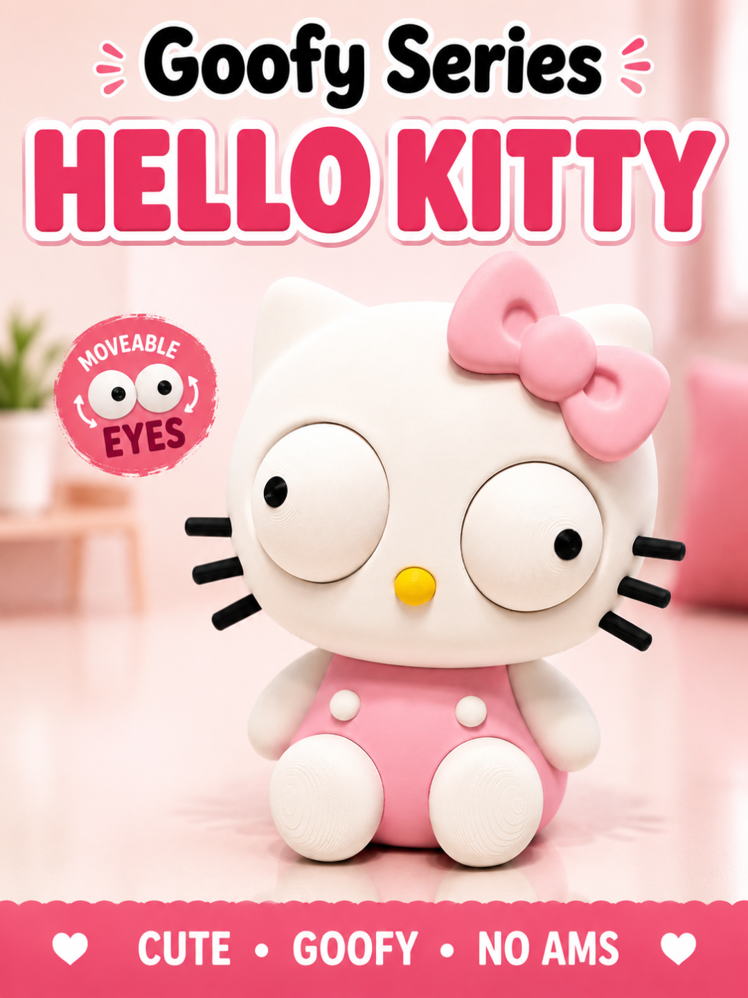 BacxnzPrints 3D Printed Goofy Characters Hello kitty