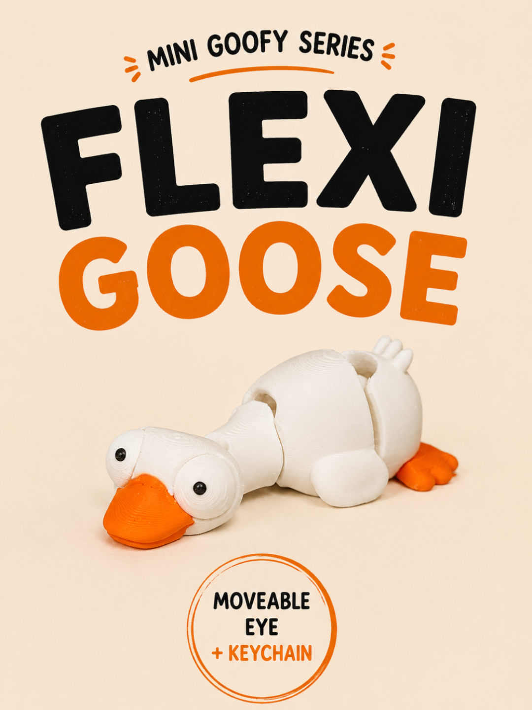 BacxnzPrints 3D Printed Mini Articulated Goofy Characters Goose