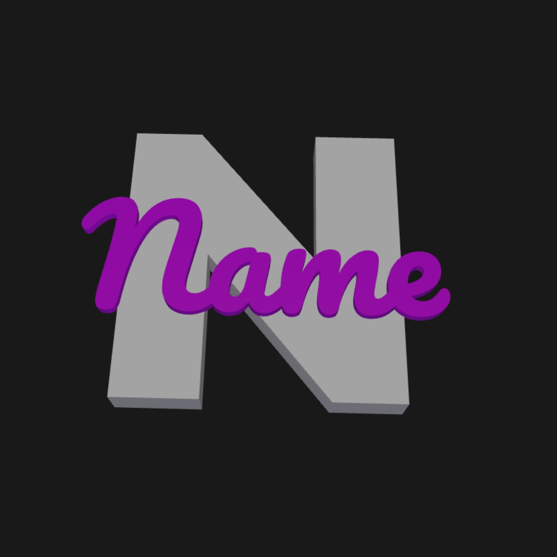 BacxnzPrints 3D Printed Home Decor Standing Name Plaque