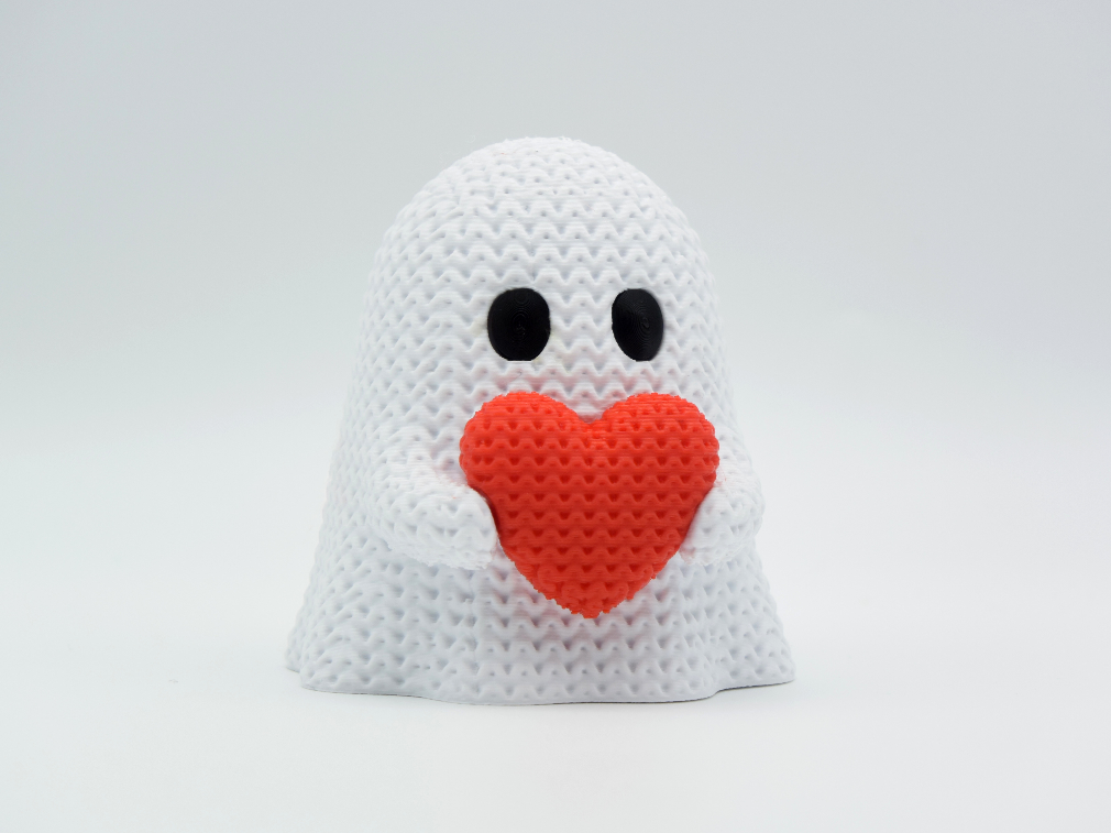 BacxnzPrints 3D Printed Halloween Woven Buddies Ghost Heart