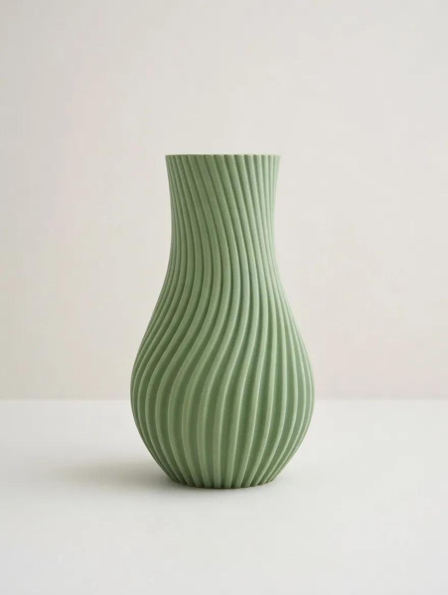 BacxnzPrints 3D Printed “Japandi” Swirl Vase