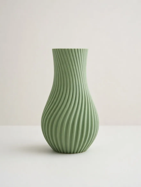 BacxnzPrints 3D Printed “Japandi” Swirl Vase