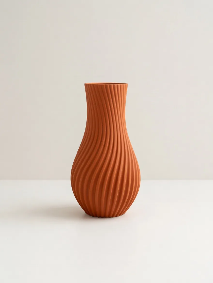 BacxnzPrints 3D Printed “Japandi” Swirl Vase