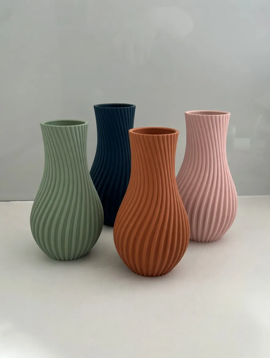 BacxnzPrints 3D Printed “Japandi” Swirl Vase