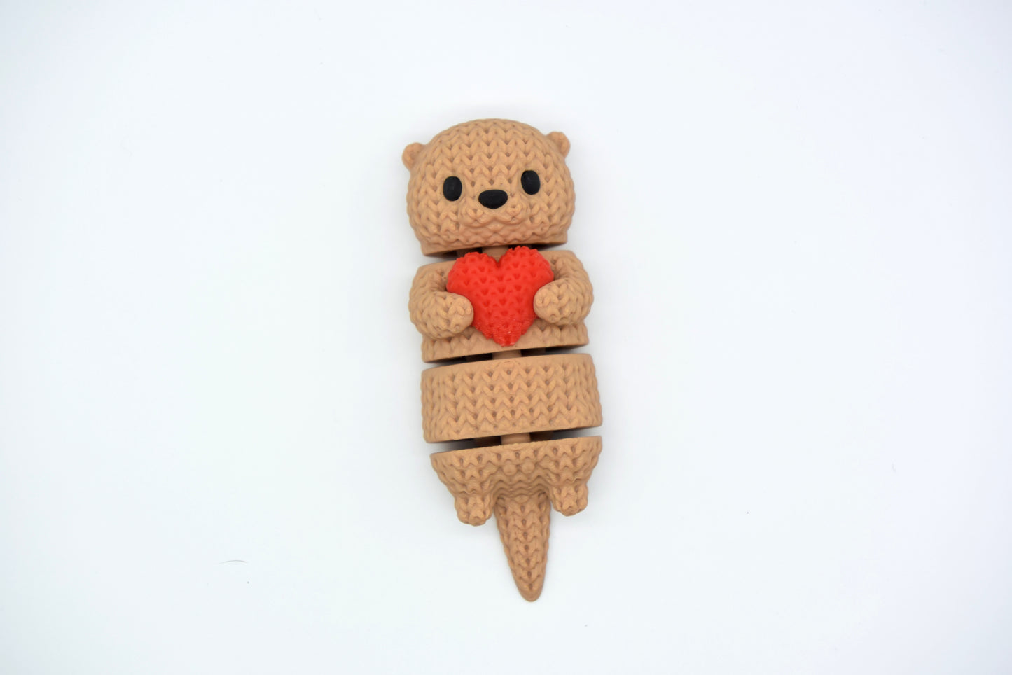 BacxnzPrints 3D Printed Articulated Mini Woven Buddies Otter Heart