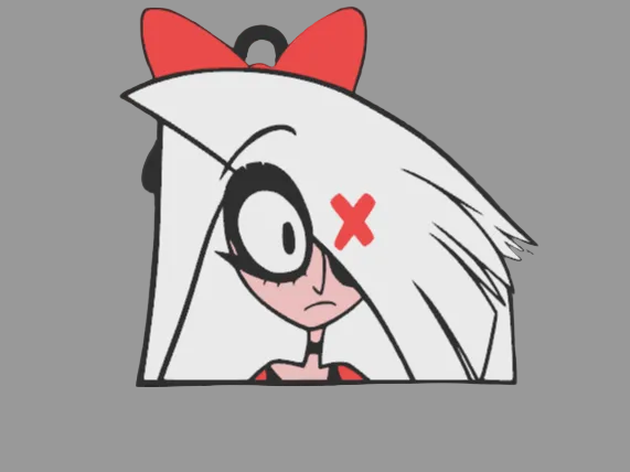 BacxnzPrints 3D Printed Pop Culture & Various Keychains Hazbin Hotel (Vaggie)